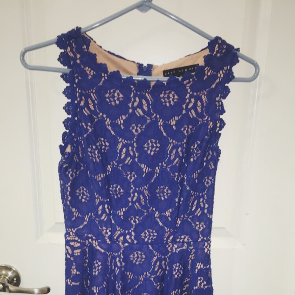 Blue & black dress ( great for church)